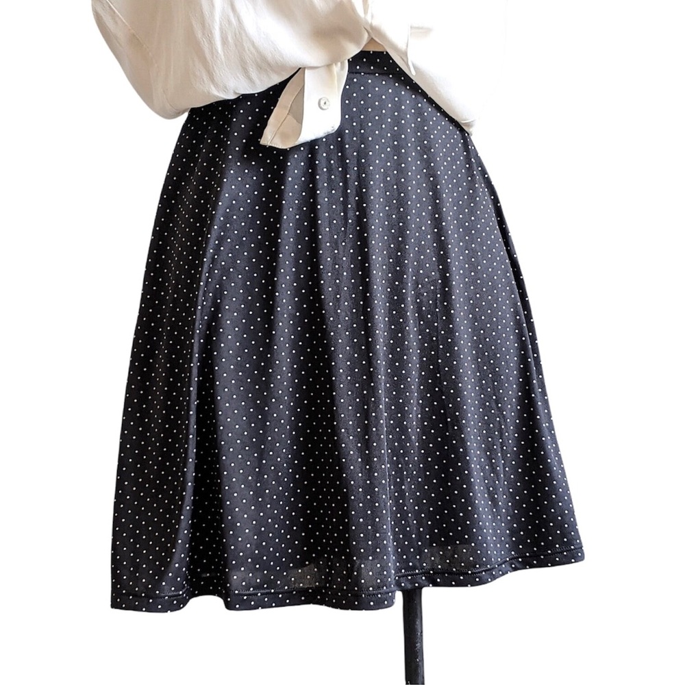 Vintage NWT BENETTON Swing Mini Skirt Black and White Polkadot